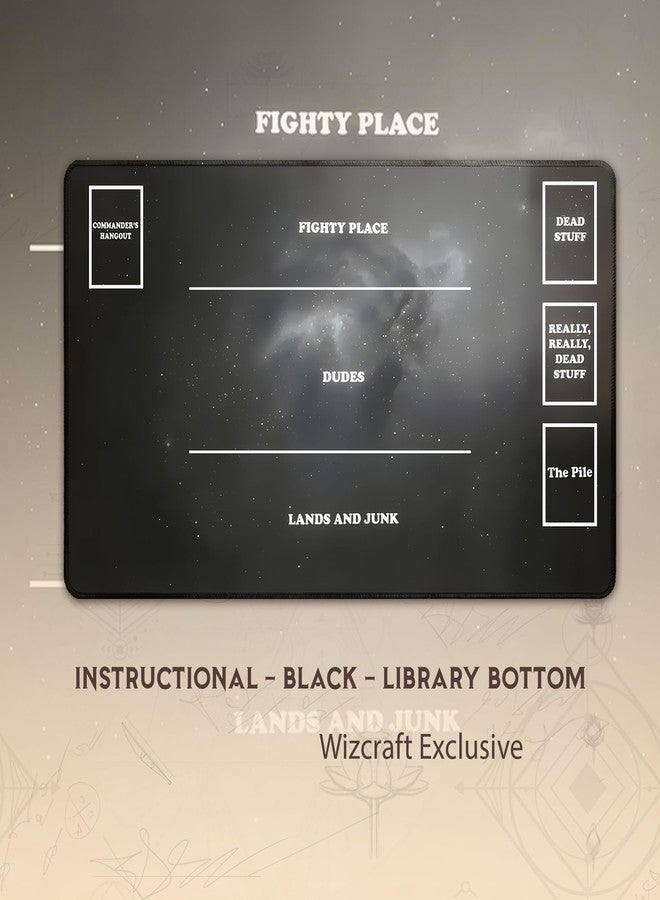 Paramint Instructional - Black - Library Bottom (Stitched) - MTG Playmat - Compatible with Magic The Gathering Playmat - Play MTG, YuGiOh, TCG - Original Play Mat Art Designs & Accessories - Image 2